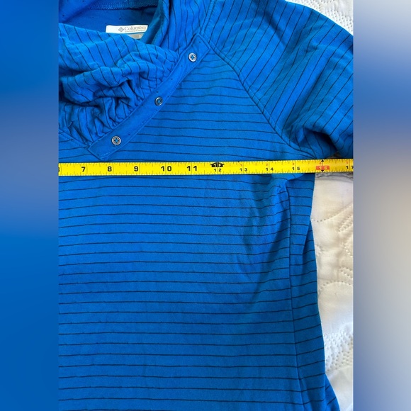 Columbia Cream And Navy Striped Mock Neck Pullover Sweatshirt Lot Of Two Size S - Picture 3 of 13